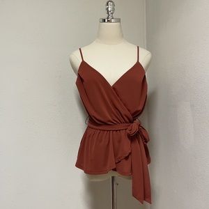 EXPRESS NWT SIZE M FAUX WRAP V-NECK PEPLUM TANK